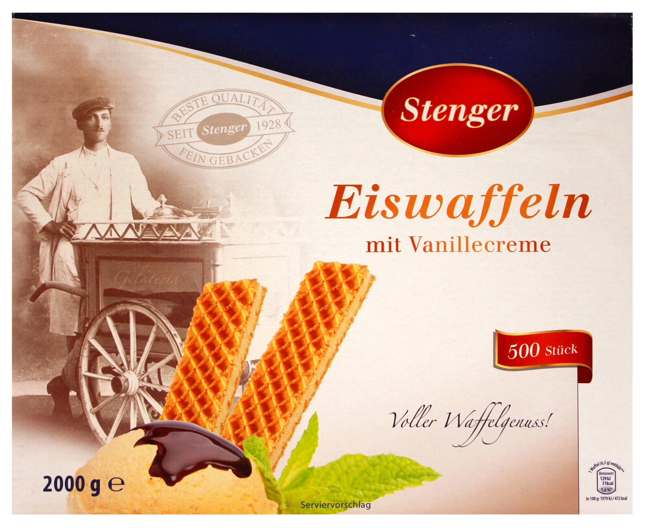 Stenger Eiswaffeln mit Vanillecreme, 3er Pack (3 x 2 kg)