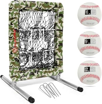 ALAGPRO 9 Hole Pitching Net with Strike Zone - Baseball and Softball Training - Batting, Throwing and Hitting Practice Equipment - Portable, Backyard Setup