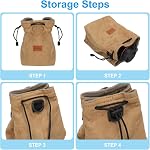 PATIKIL Camera Lens Pouch, L Size Drawstring Lens Case Flannel Camera Lens Handbag Camera Bag with Adjustable Shoulder Strap for DSLR Camera Lens, Yellow