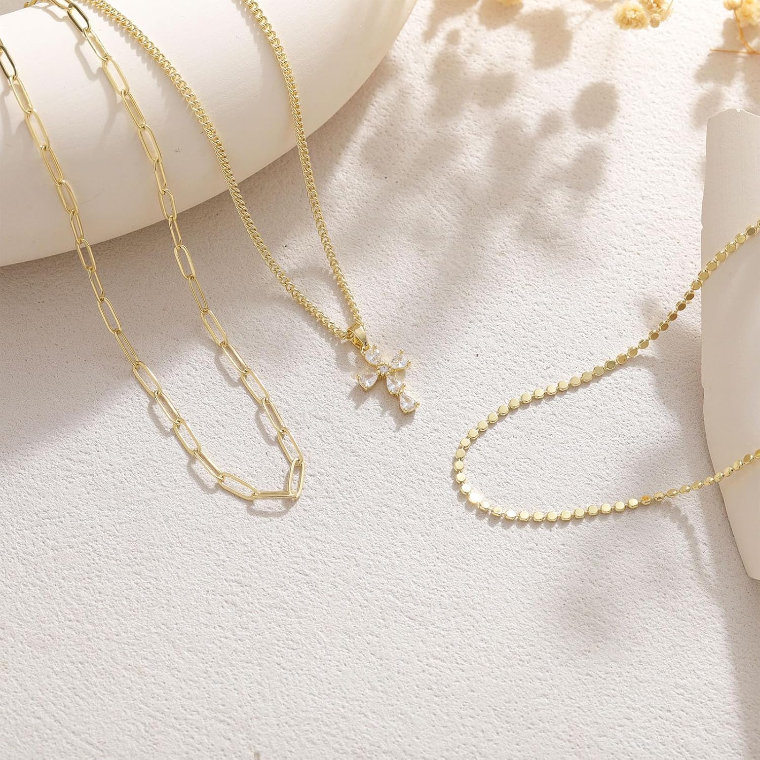 Cross Necklace for Women, Dainty 14K Gold Plated Cross Pendant Simple Long Necklaces for Women, Christian Faith Necklace Trendy Gold Jewelry Gifts for Easter - Image 5