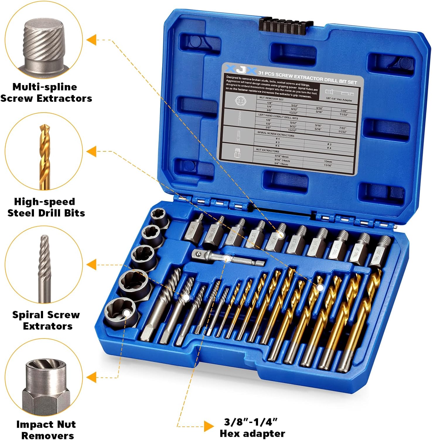 Buy XJX 11Piece SAE & Metric Flare Nut Wrench Set with 31Piece Screw