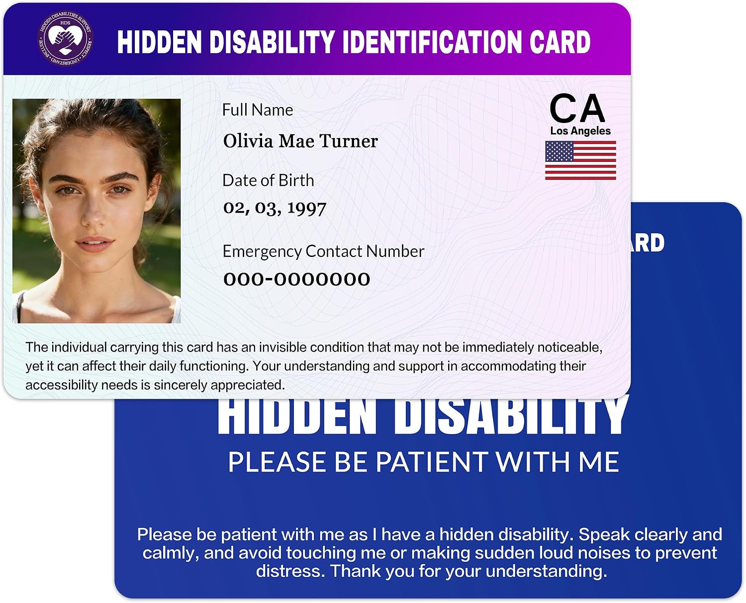 Amazon.com : Custom Hidden Disability ID Card with Lanyard ...