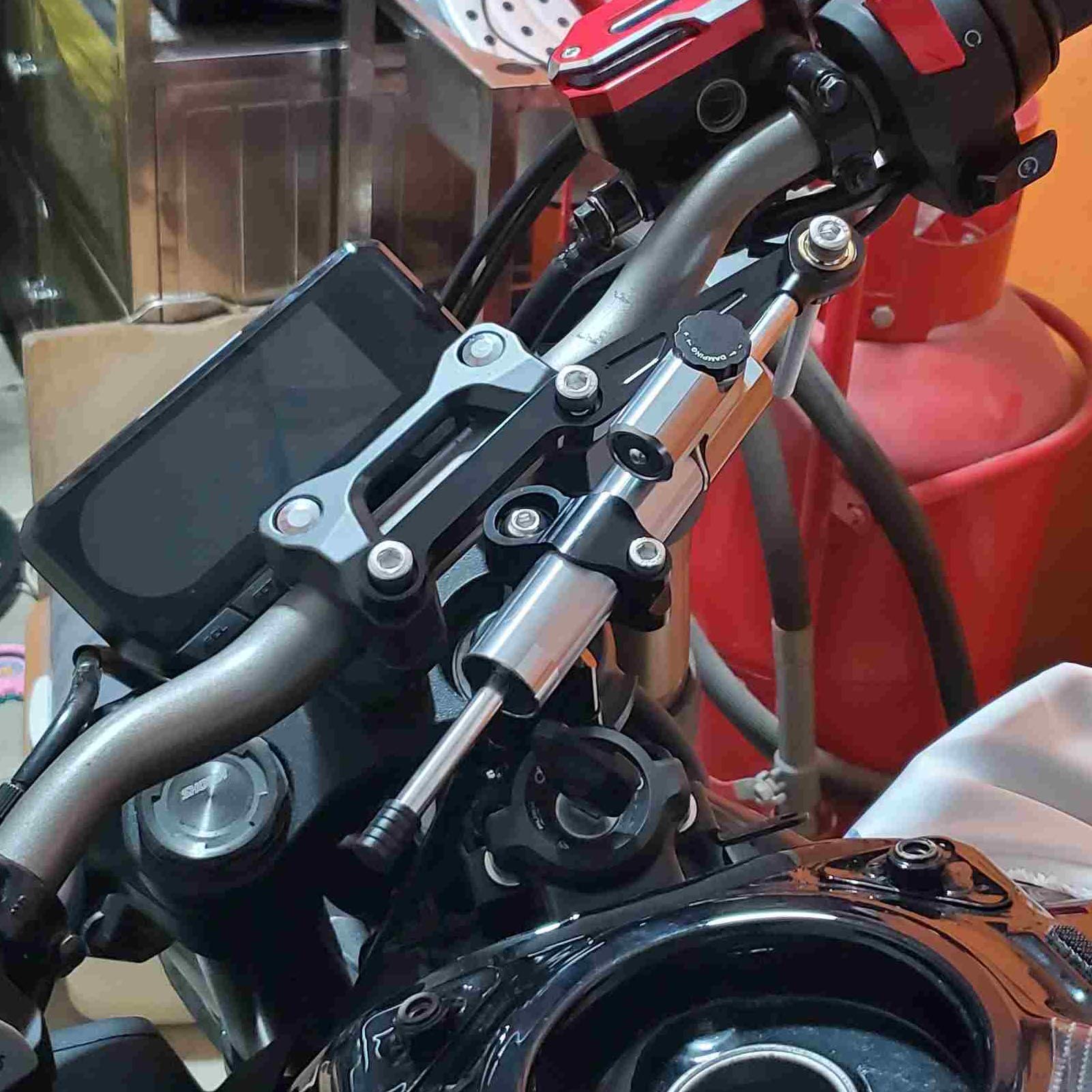 Motocyklowy amortyzator układu kierowniczego, amortyzator układu kierowniczego stabilizator układu kierowniczego 6063 kęsów aluminiowy stabilizator motocykla do motocykla dla Honda CB650R