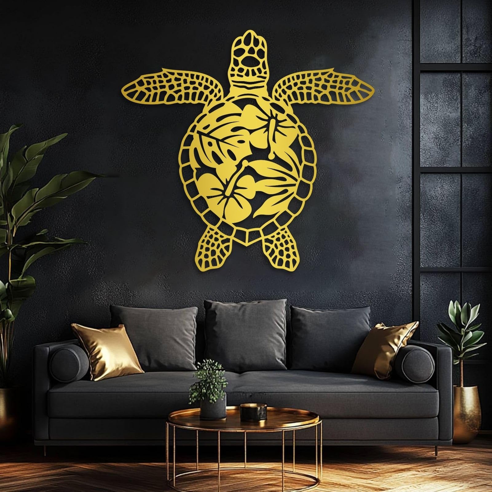 Décoration murale tortue marine pour habiller un mur de salon