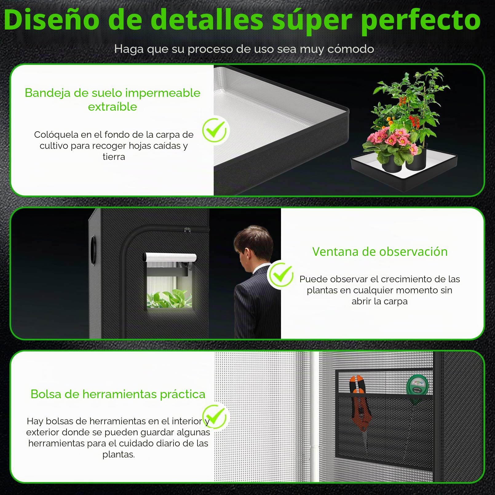 Armario de Cultivo Juego Completo Armario de Cultivo Kit 80x80x180cm con 200W LED Lámpara de Cultivo de Espectro Completo Regulable, Armario de Cultivo Kit Completo Hidroponía