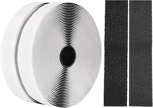 Miniatura 7 de Tiras de cinta de velcro de 4 pulgadas x 18 pies con adhesivo resistente para evitar que los cojines de sofá se deslicen, alfombra de rollos de