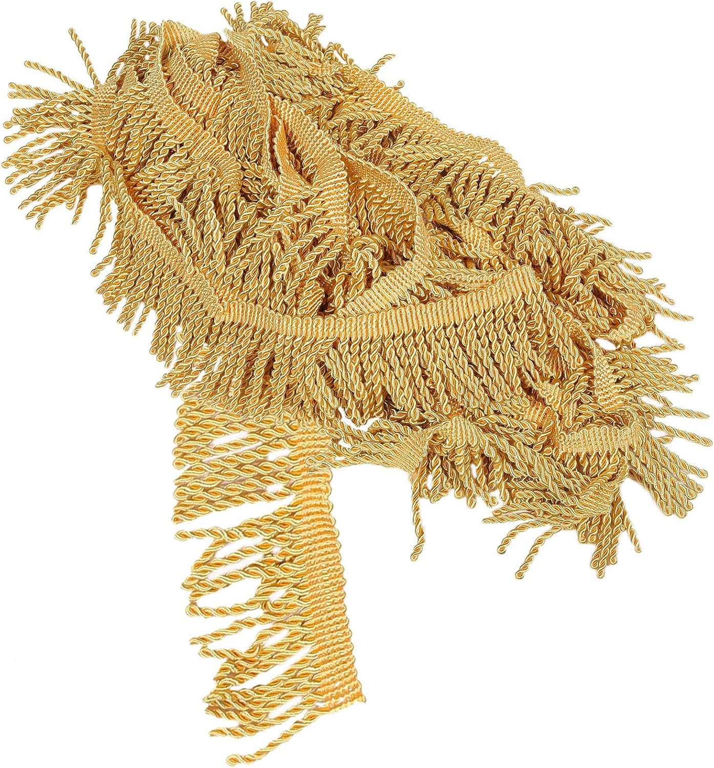 Golden Polyester Tassel Fringe Trim for DIY Sewing Upholstery