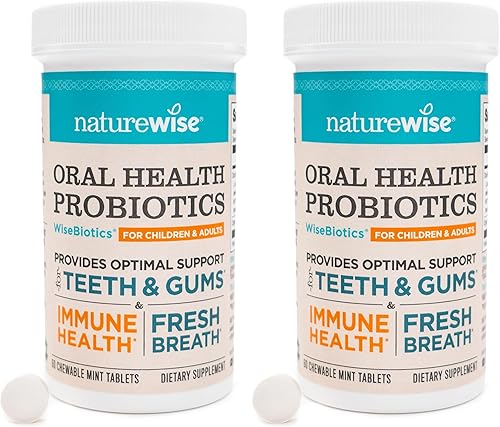 Miniatura 15 de NatureWise Probióticos orales para el mal aliento bucal, menta masticable sin azúcar, Lactobacillus reuteri masticable, probióticos orales para