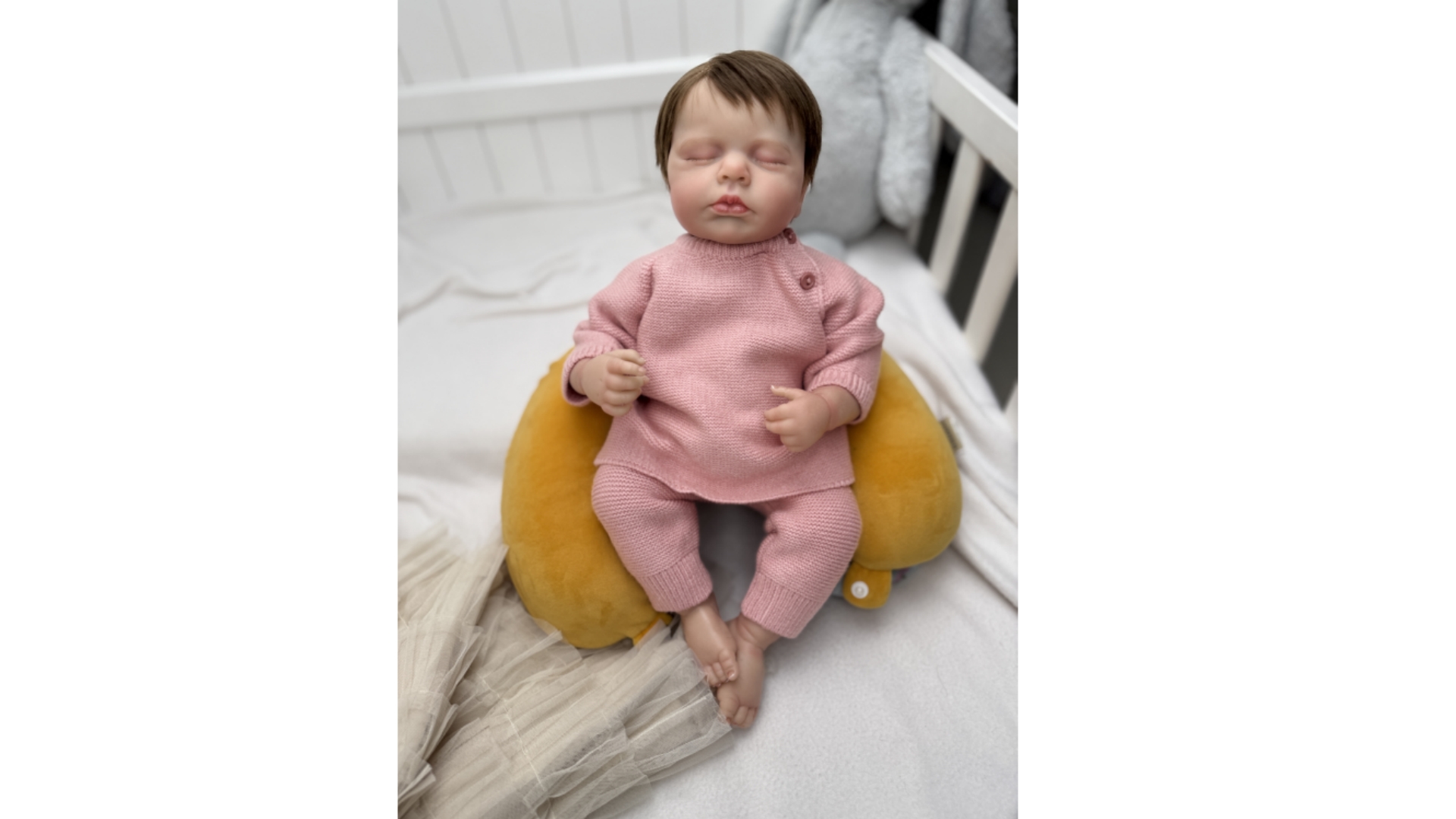 MineeQu 19 inch gewortelde wimpers geverfd haar levensechte herboren babypop vervaardigd in siliconen vinyl volledig lichaam realistisch slapen pasgeboren poppen zien er echt uit