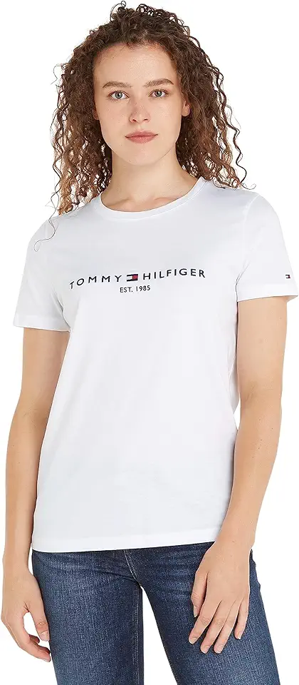 Tommy Hilfiger Damen T-Shirt Kurzarm Heritage Rundhalsausschnitt