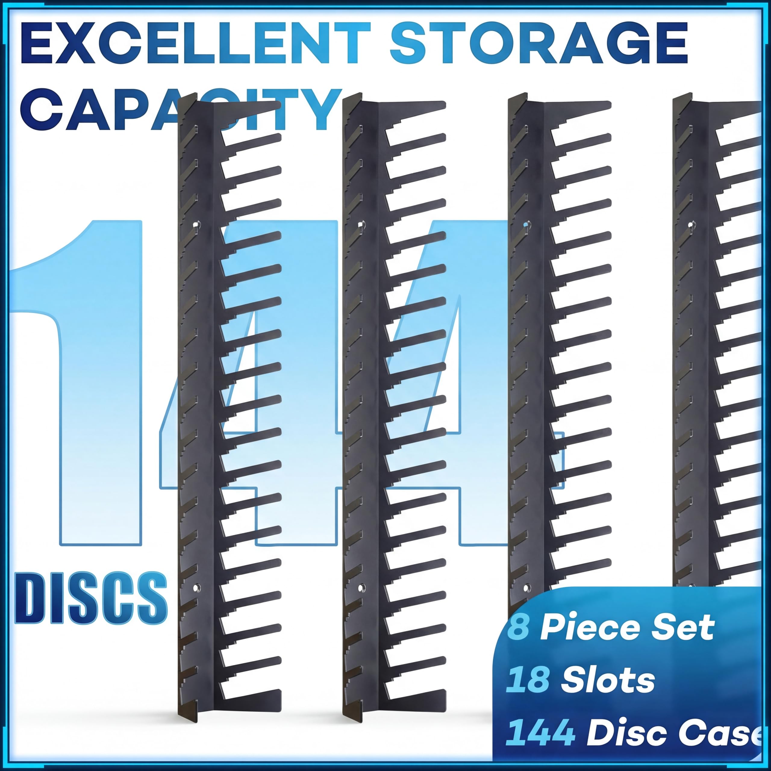 Custodia per videogiochi, in metallo resistente, supporto da parete, compatibile con DVD, organizer per videogiochi, accessori per videogiochi, contiene fino a 144 pezzi