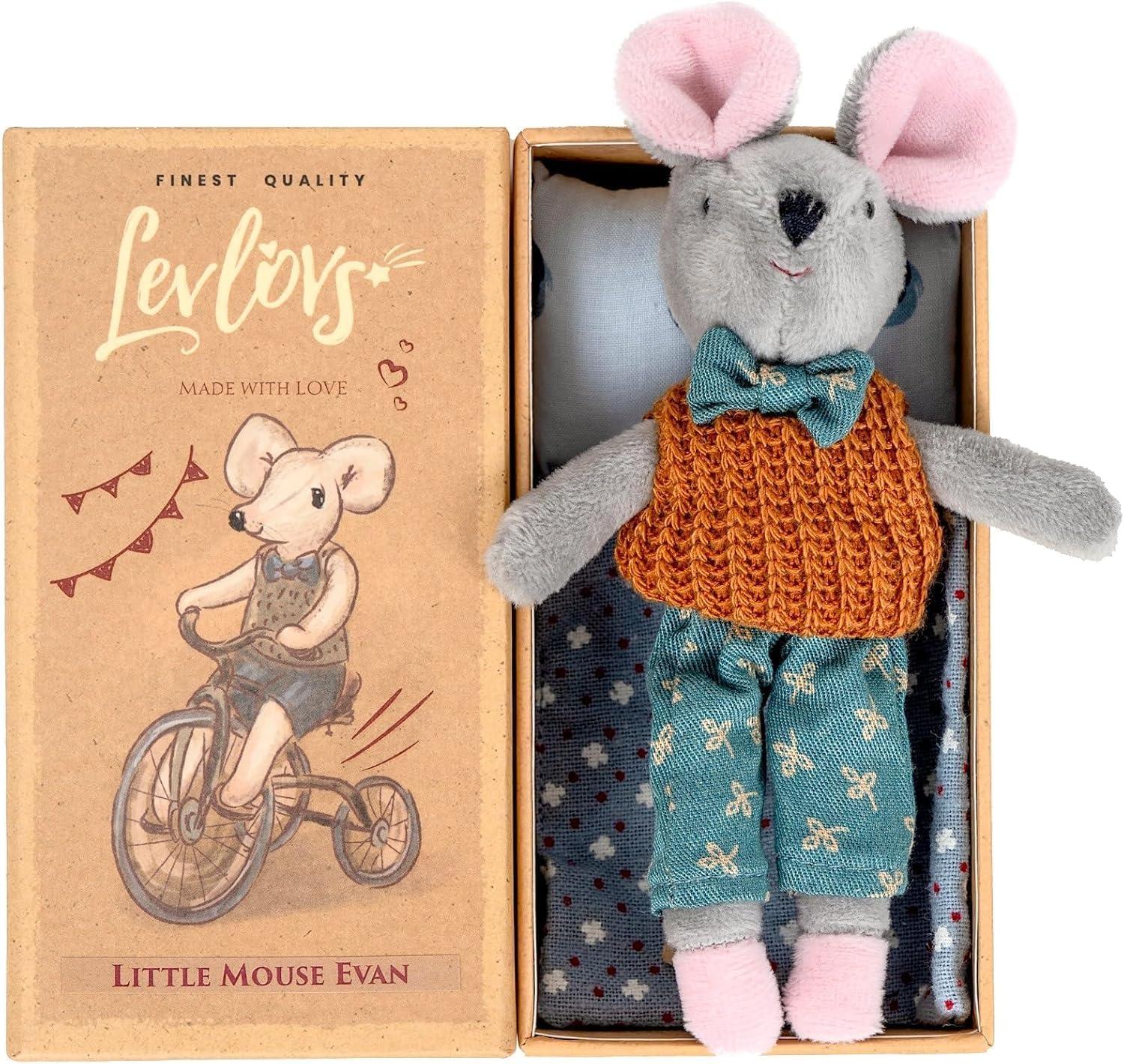 LEVLOVS Christmas Mouse in a Box Toy Baby Registry Gift