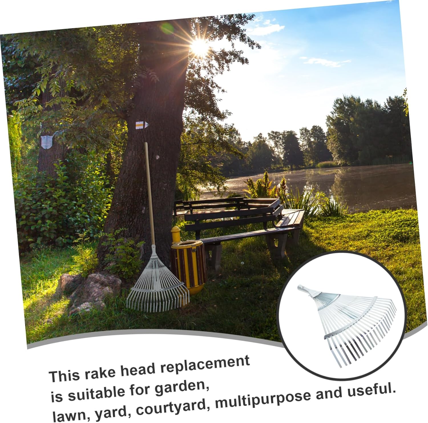 Uonlytech Garden Leaf Rake Adjustable Expandable Rake for Efficient Leaf Cleanup Lightweight and Portable Gardening Tool for Lawns and Garden Beds