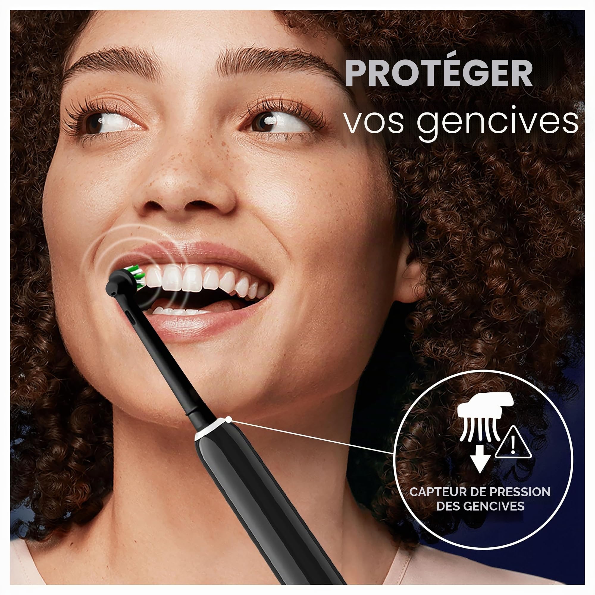 Oral-B Brosse à dents électrique Pro 1 pour adultes, brosse à dents électrique Oral B pour adultes, avec nettoyage 3D, 1 tête de brosse à dents, contrôle de la pression des gencives, prise britannique