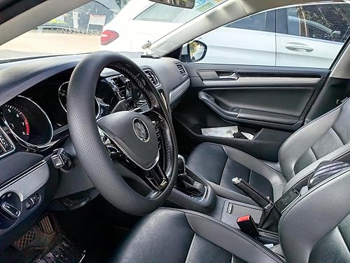 Miniatura 7 de Funda para volante de automóvil para Audi Q5 A4 Q3 A3 Q7 A6 A5 Q8 S5 Q4 A6 A7 A8 S3 S4 S6 S7 S8 SQ5 Allroad Sportback PHEV Quattro Prestige,