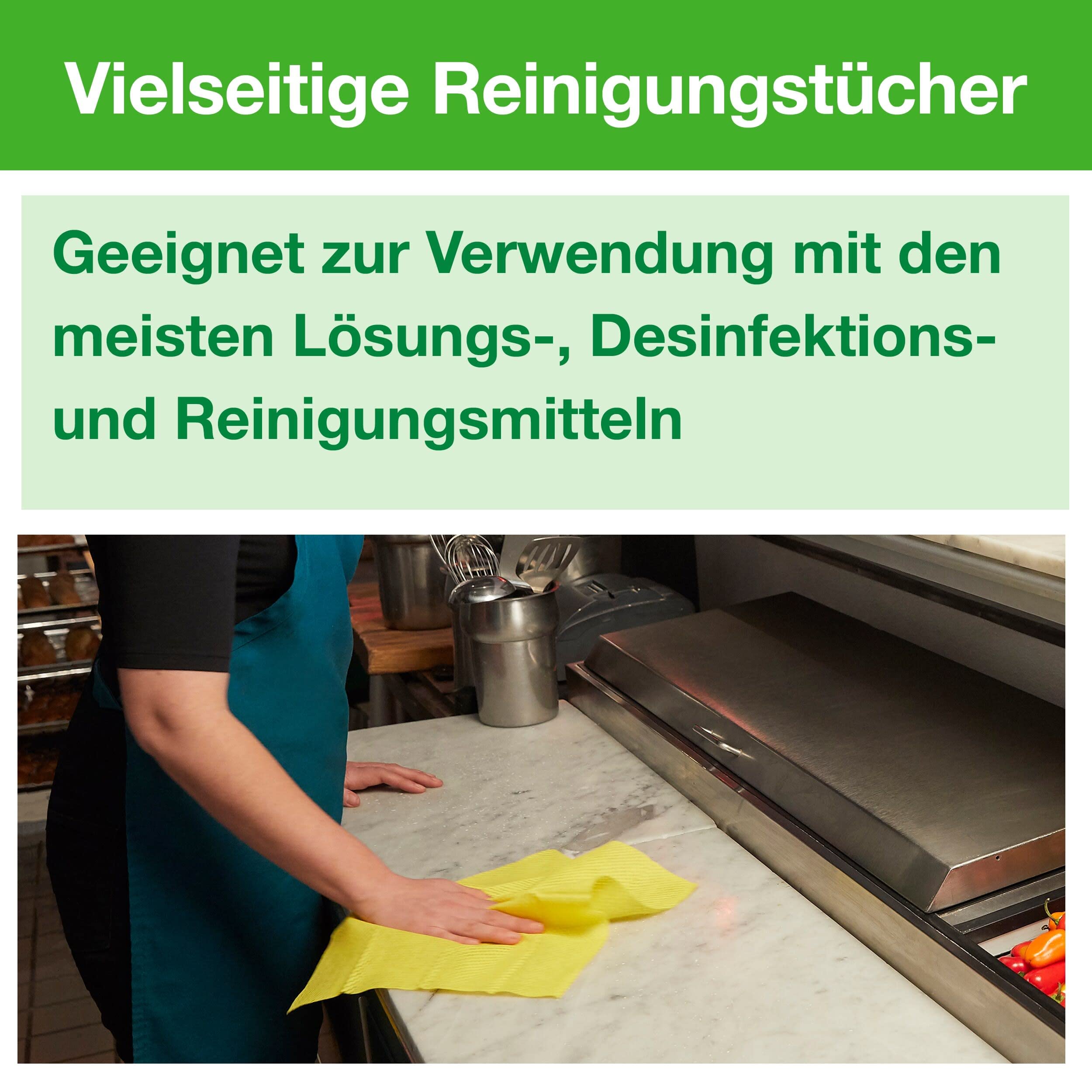 Tork 194650 Langlebige Farbige Reinigungstücher für W8 Small Pack System / 1-lagiges Reinigungstücher Set Gelb / Für den mehrfachen Einsatz / Premium Qualität / 8 x 40 Tücher / 30 x 38,5 cm (B x L)