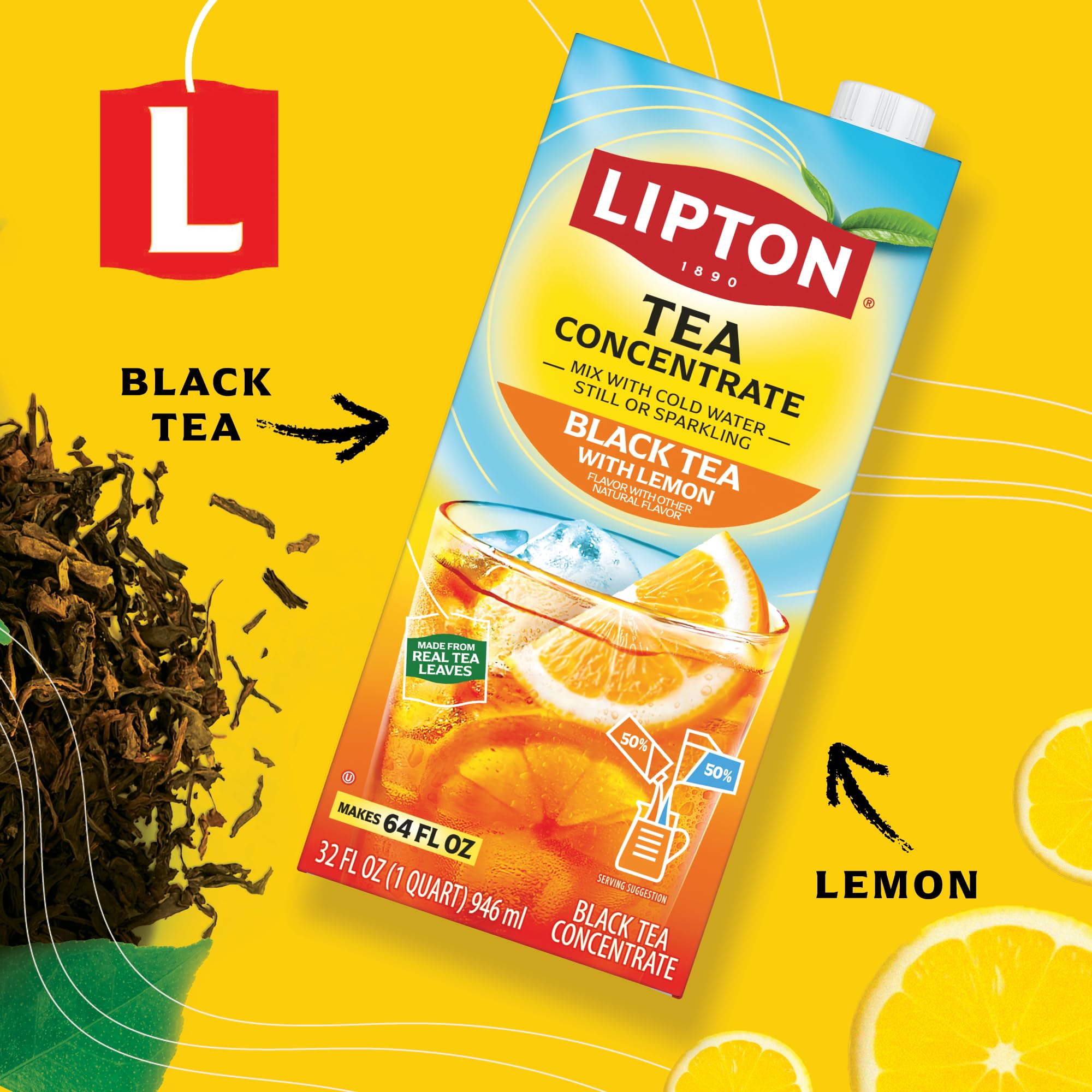 Amazon.com: Lipton Black Tea with Lemon Flavored Tea Concentrate 