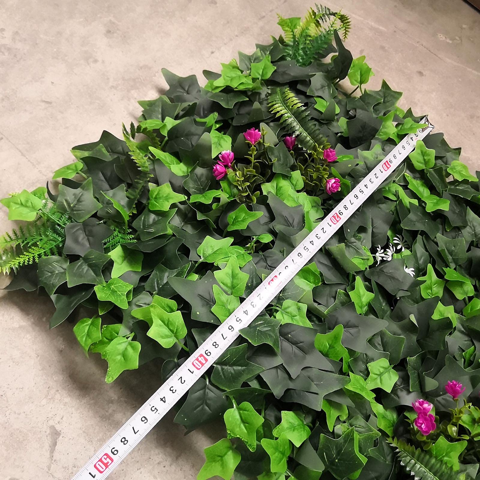 Fondo Verde, Paneles de setos Artificiales, Pared de Plantas Artificiales, Plantas Artificiales Verdes, jardín de Hiedra Artificial, Valla de privacidad de césped Verde, 40 x 60 cm