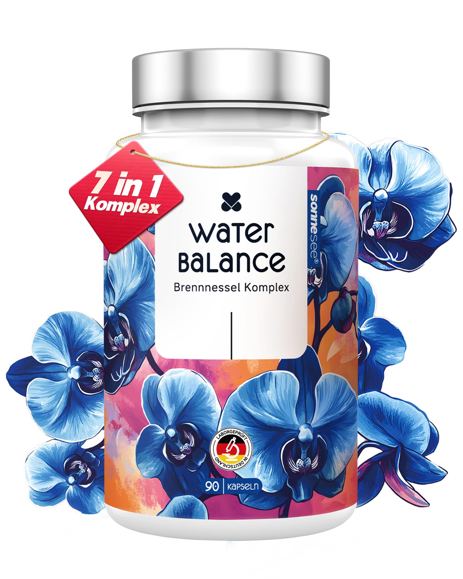 Sonnesee 7 in1 Wasserbalance Komplex Brennnessel mit Rosskastanie Gotu Kola Magnesium 90 vegane Kapseln