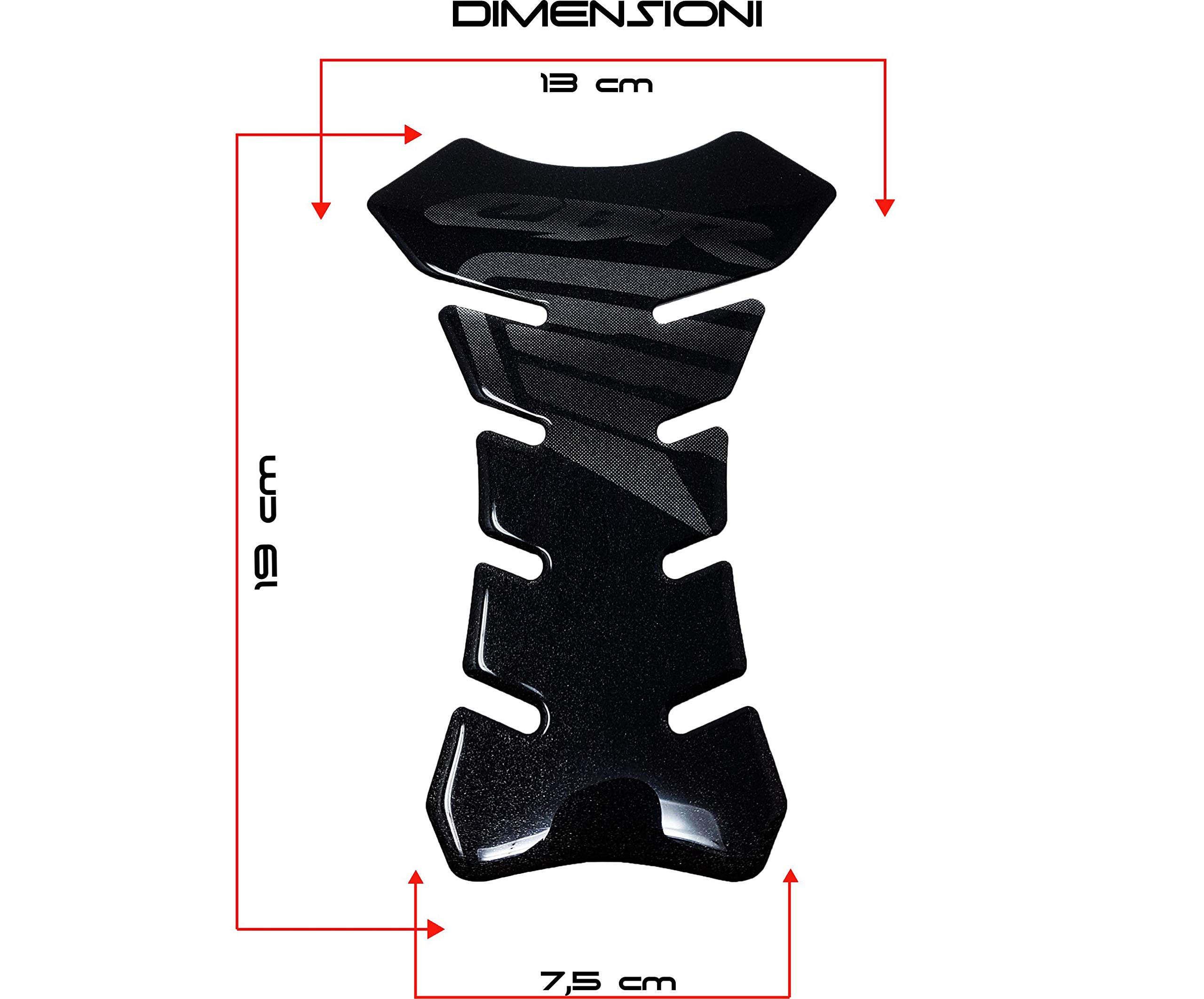 4R Quattroerre.it 18141 Tankpad 3D do motocykla Honda CBR, czarny, 13 x 19 cm unica