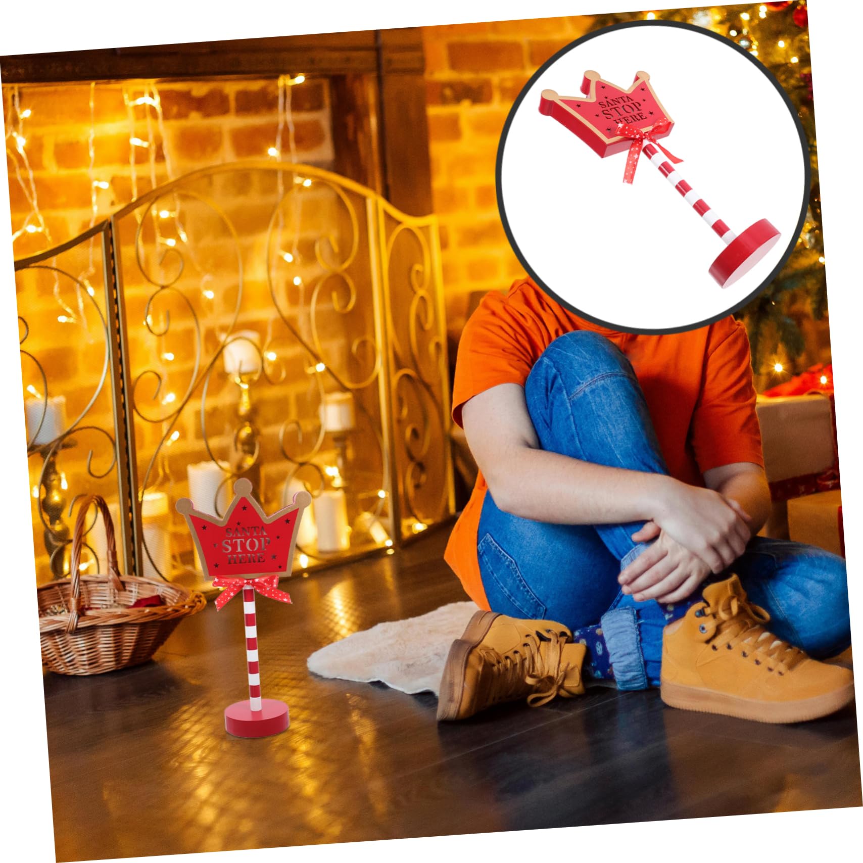 CIYODO Christmas Wood Led Lamp Tabletop Xmas Ornament Room Decorative Light Festive Season Lamp Reliable