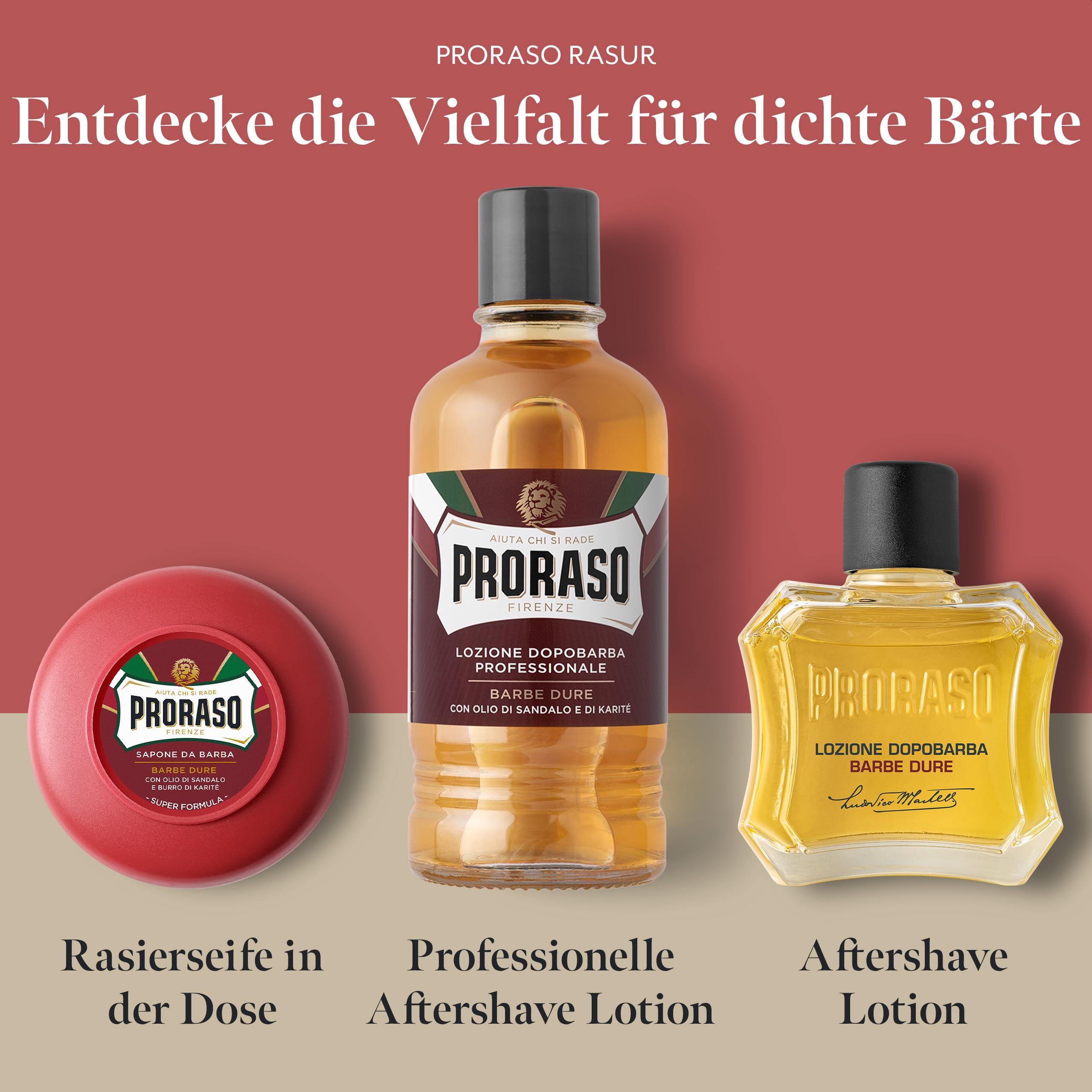 Proraso Professional After Shave Lotion Nourishing, 400 ml, Aftershave für Männer mit Sandelholz & Shea Öl, hilft, den Hautkomfort wiederherzustellen, Made in Italy