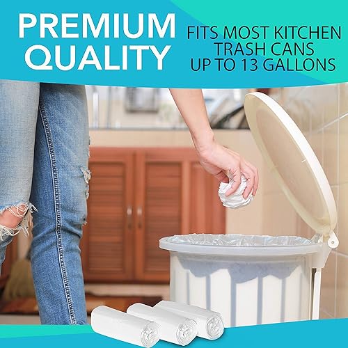 Miniatura 7 de Bolsas de basura transparentes de 13 galones, paquete de 150 bolsas de basura altas sin perfume para reciclaje de cocina