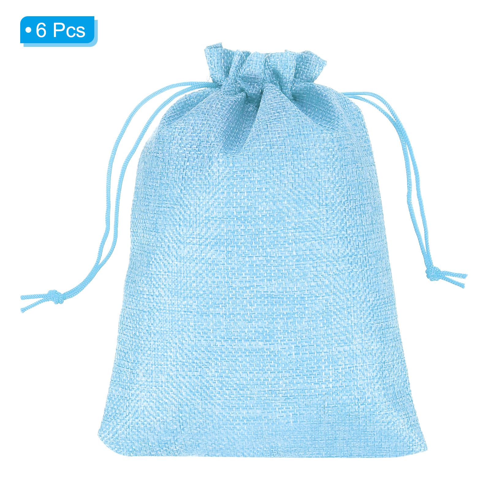 PATIKIL 8"x6" Coin Sacks Bag, 6Pcs Bank Deposit Change Transit Bags with Drawstring Canvas Gift Sacks, Blue - Image 3