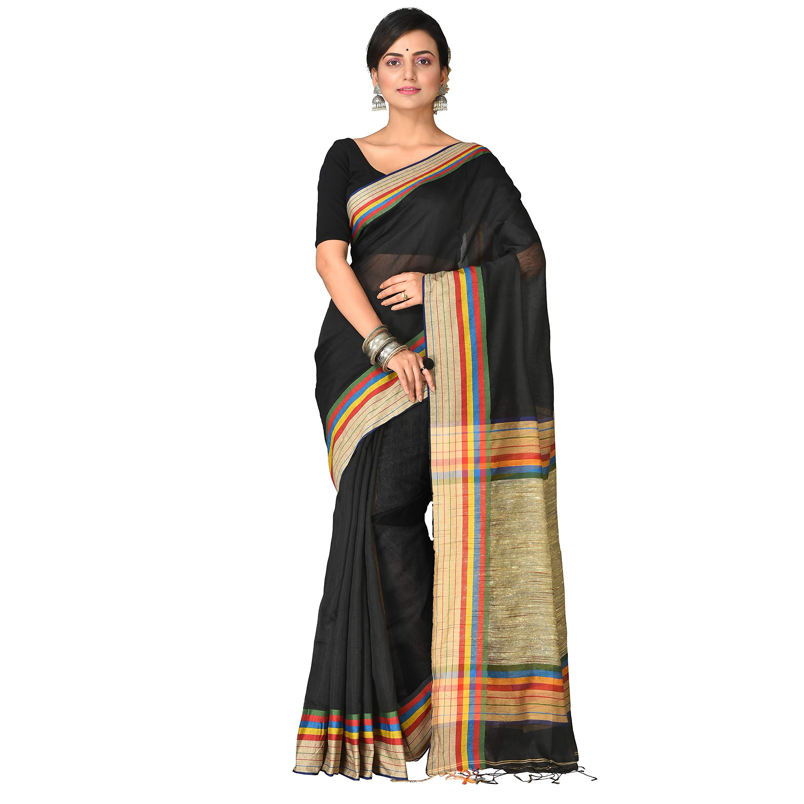 My Story Woven Handloom Cotton Blend Saree Lightweight, Breathable Fabric with Timeless Craftsmanship-picture-46