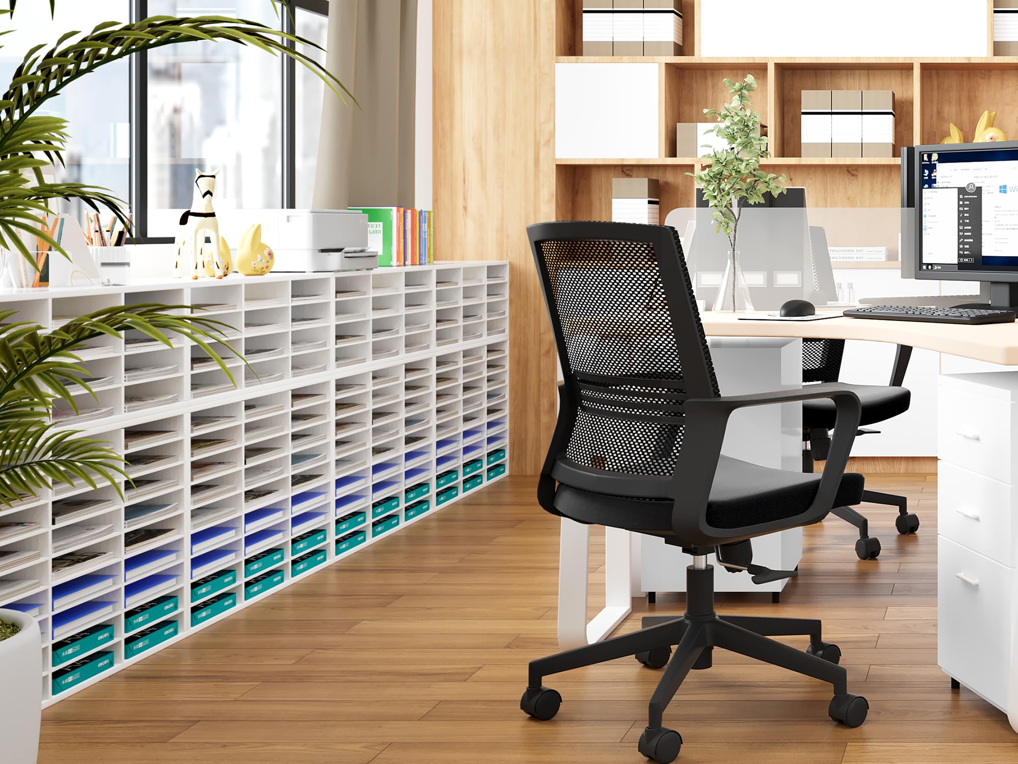 EasyPAG 12 Compartimentos Madera A4 Bandeja Archivador Organizador Hojas Soporte Documentos Clasificador Oficina Almacenamiento Escritorio Estante Papeles,Blanco