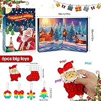 Vista 2 de Calendario de Adviento fidget para niños, calendario de Adviento de cuenta regresiva de Navidad 2025 de 24 días, caja sorpresa de juguete