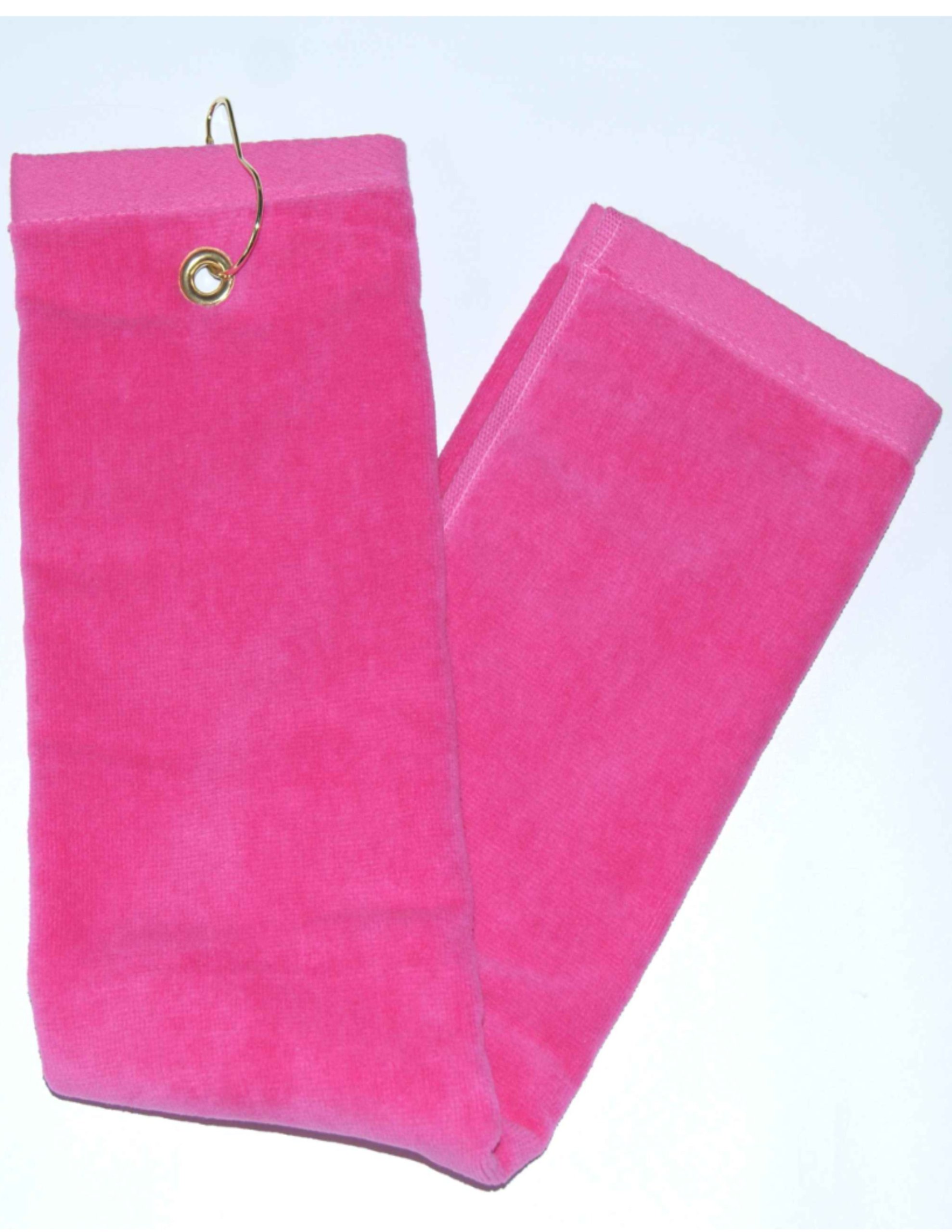 Terry Town Hot Pink Tri-Fold Golf, Hand Towel with Grommet & Hook