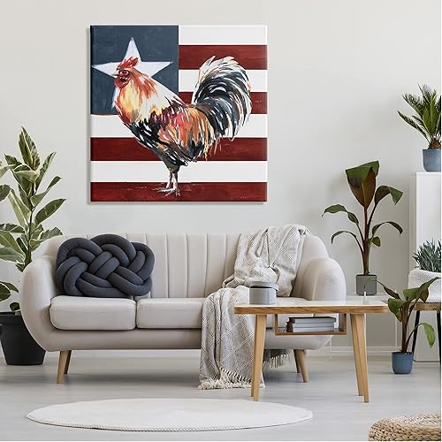 Miniatura 3 de Stupell Industries Bandera americana de una estrella de Estados Unidos, diseño de White Ladder