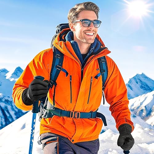 Miniatura 6 de Guantes impermeables de invierno para mujeres y hombres, 3M Thinsulate resistente al viento, guantes térmicos de esquí con pantalla táctil, guantes