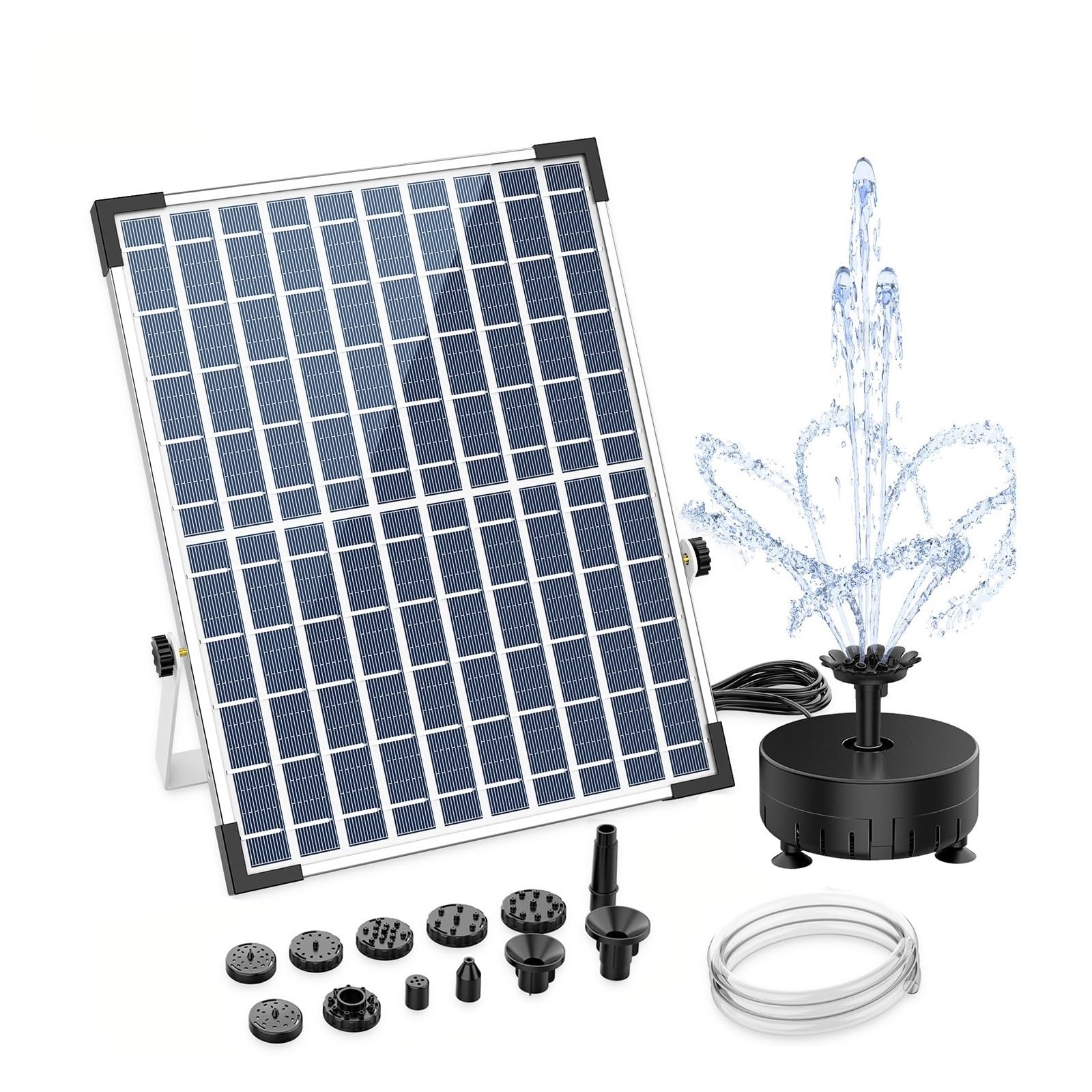 Pompa fontana solare 12W, con 12 ugelli a doppio strato potente for laghetto Piccolo laghetto da giardino(5.5W with light)