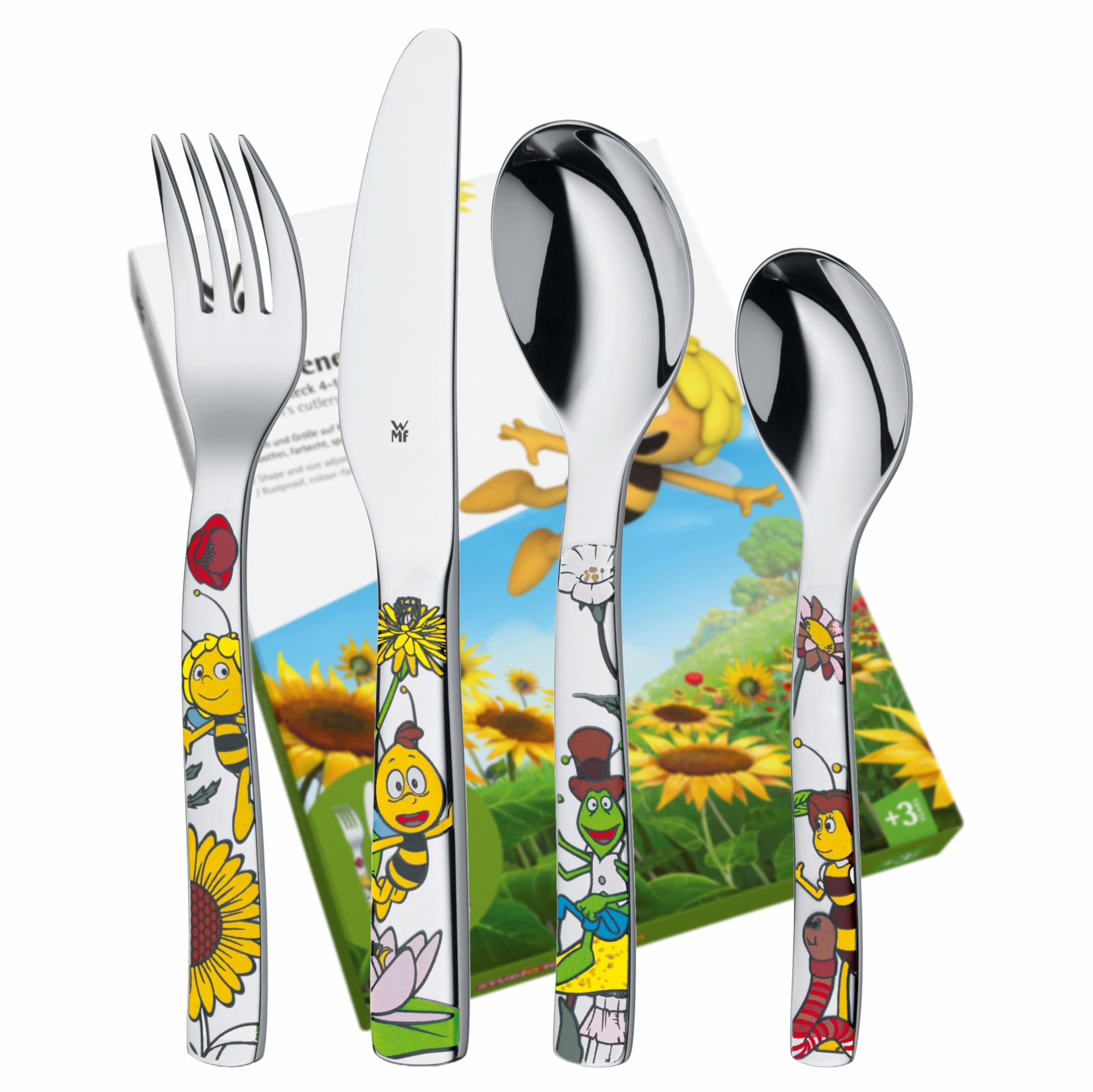 Posate per bambini WMF L'Ape Maia con incisione del nome - bellissimo set di posate per bambini - regali di battesimo personalizzati con incisione, idee regalo per bambine e bambini dai 3 anni