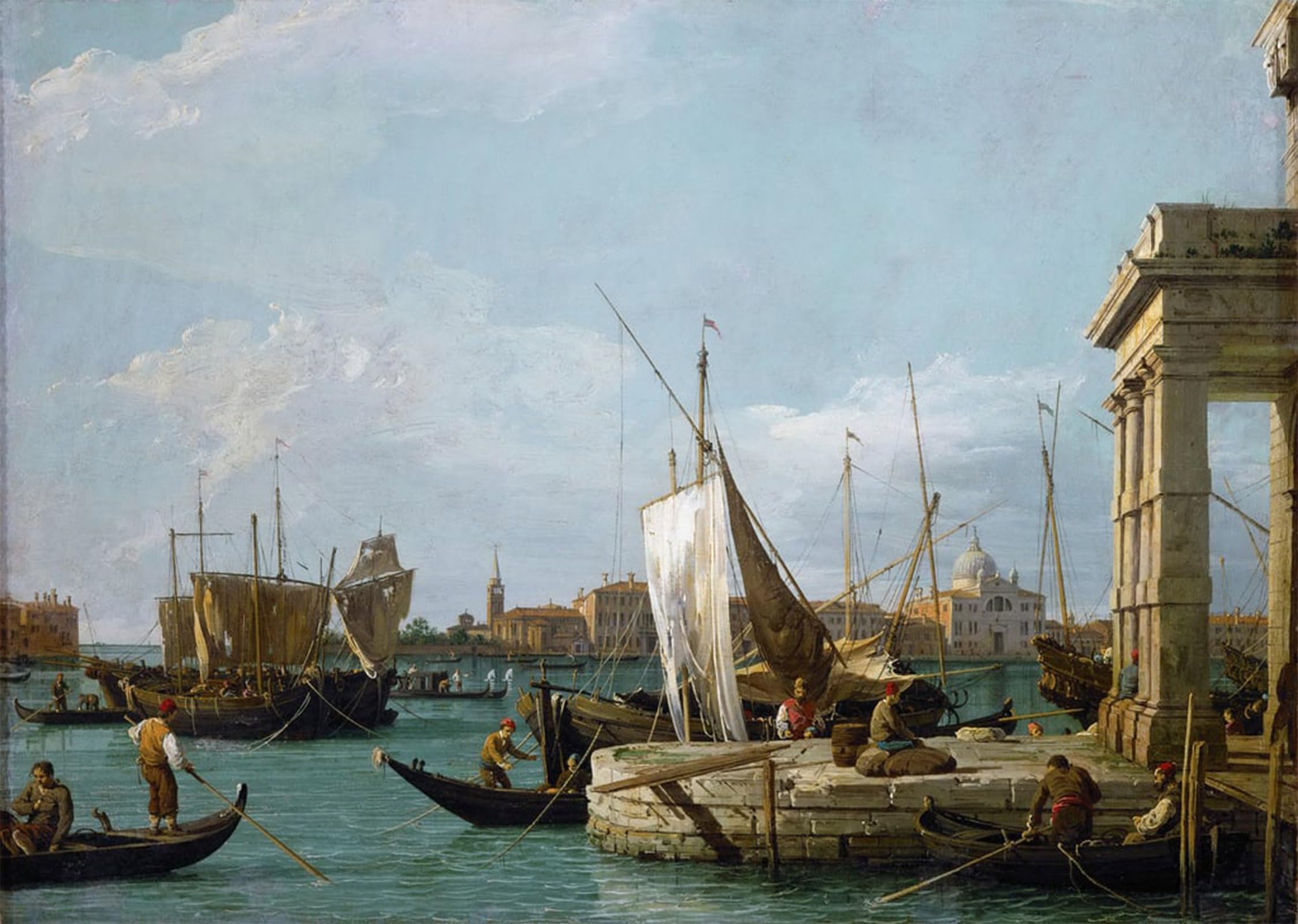POSTERIIk Famous Animal Posters Vintage Picture Rococopunta Della Dogana Par Canaletto by Canaletto Modern Wall Decor for Home Decor 60x90cm