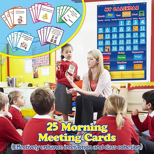 Miniatura 3 de Aizweb Calendario de aula, calendario mensual para niños, preescolar, jardín de infantes, escuela primaria, decoración de aula, suministros para