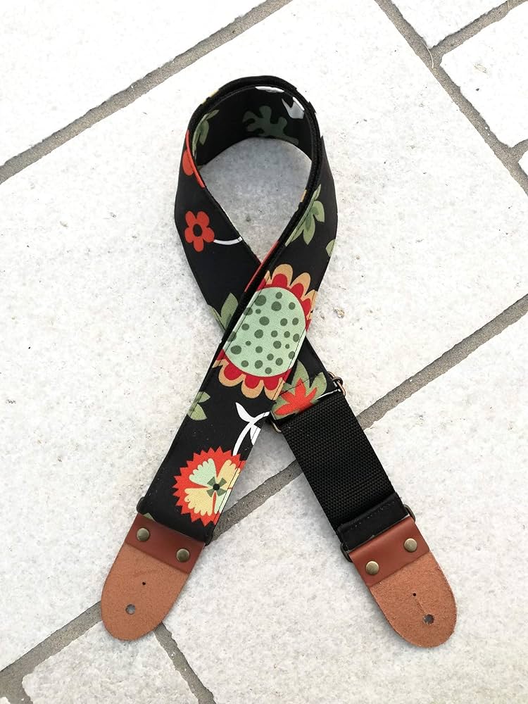 ギター　ストラップ　ホログラム Amazon | FROSTISM ギターストラップ フラワーL CS2000FL