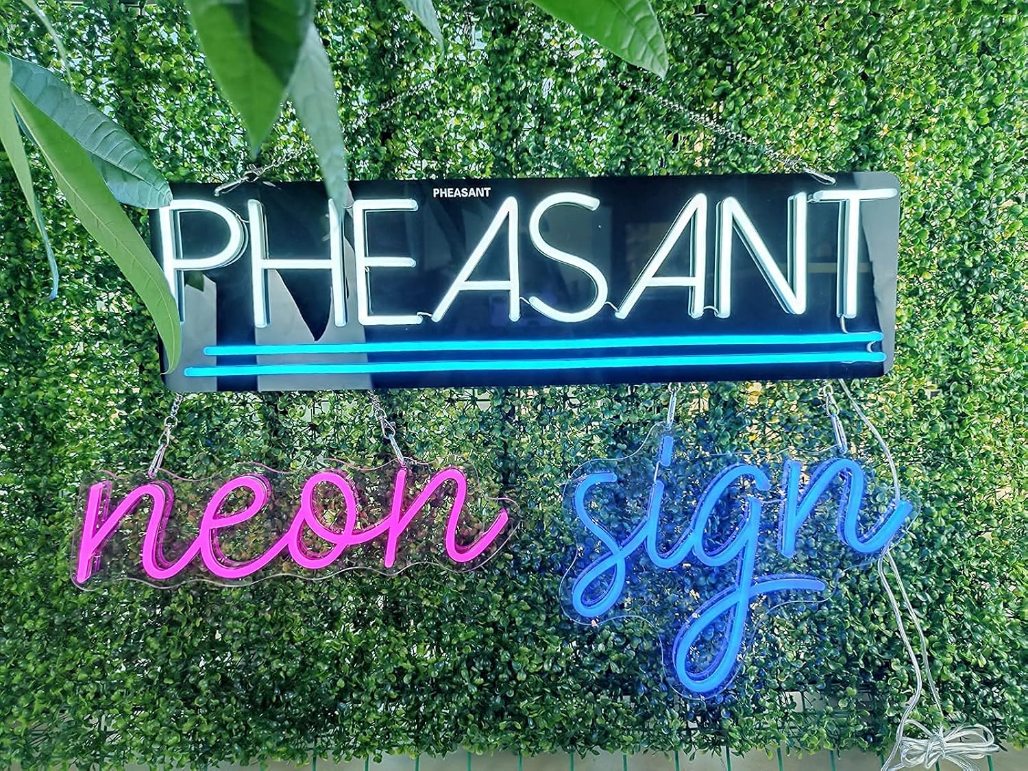 PHEASANT Custom Neon Signs, Handmade Customizable LED Neon Sign Personalized for Weddings, Name Gifts, Business Logos, Bars, Parties, and Bedroom Wall Decor (50", 2 Lines Text)
