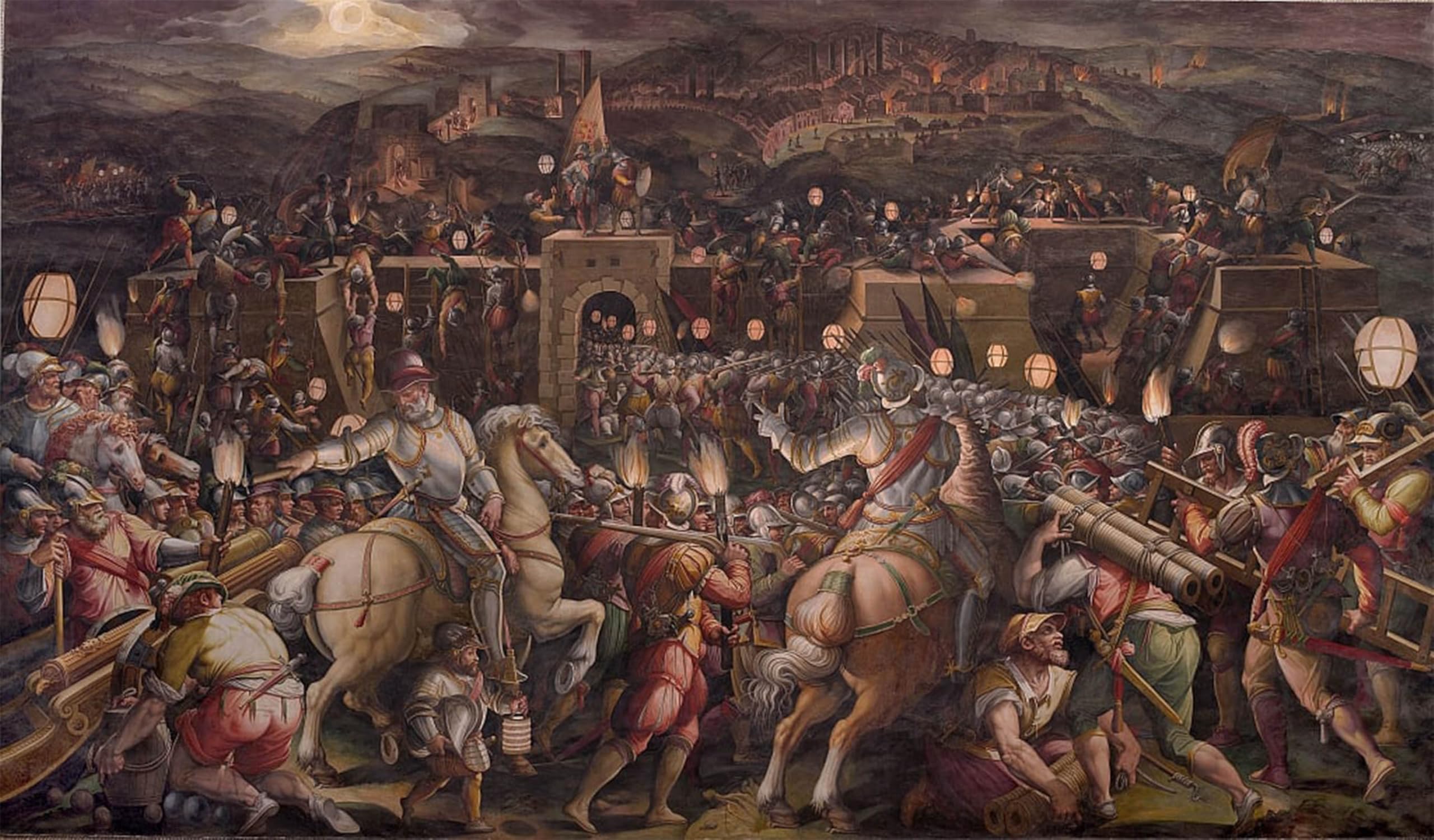 POSTERIIk Famous Print Pop Art Wall Art Graffiti the Storming of the Fortress Near Porta Camollia in by Giorgio Vasari Art Prints for Home Decor 60x90cm