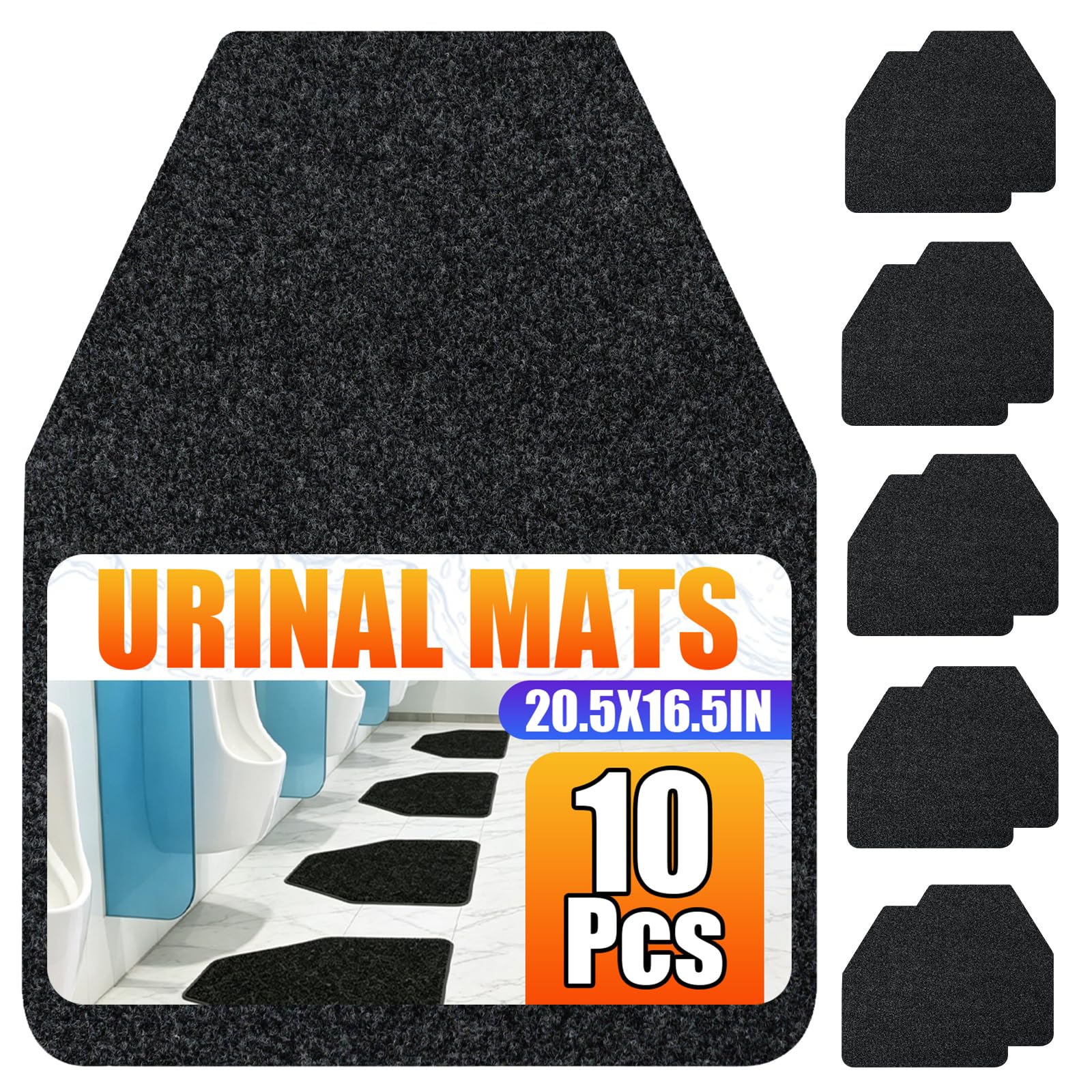 10 PCS Urinal Mats for Men Bathroom，Urinal Floor Mats, 20.5"x16.5"