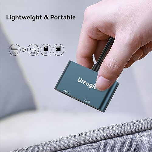Miniatura 8 de Lector de tarjetas USB C SD, adaptador de lector de tarjetas de memoria USB C a USB 3 en 1 de capacidad de 2 TB, adaptador de tarjeta micro SD para
