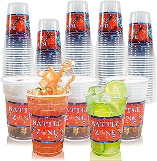 60 Pieces 16oz Dart War Party Supplies,Dart War Game Disposable Plastic Cups Set for Boys Gun Themed Birthday Party Decorations