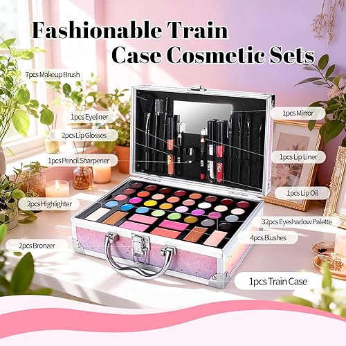 Miniatura 2 de Kit de maquillaje para principiantes para adolescentes, juego de maquillaje para niñas y mujeres, kit de maquillaje para principiantes con estuche