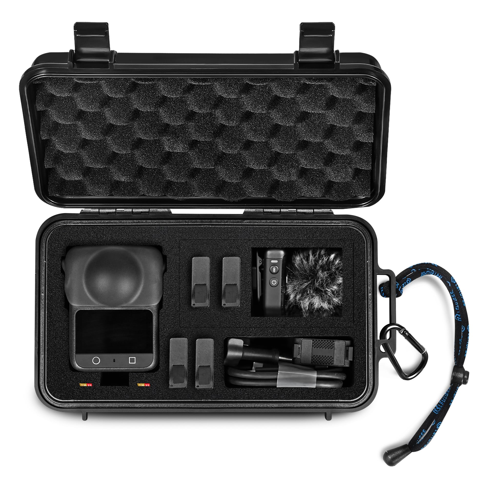 LEKUFEE Custodia Rigida da Viaggio Impermeabile per DJI Osmo 360, Custodia multifunzione per batteria 2 di Osmo Action e altri Accessori (Solo Custodia & Borsa)