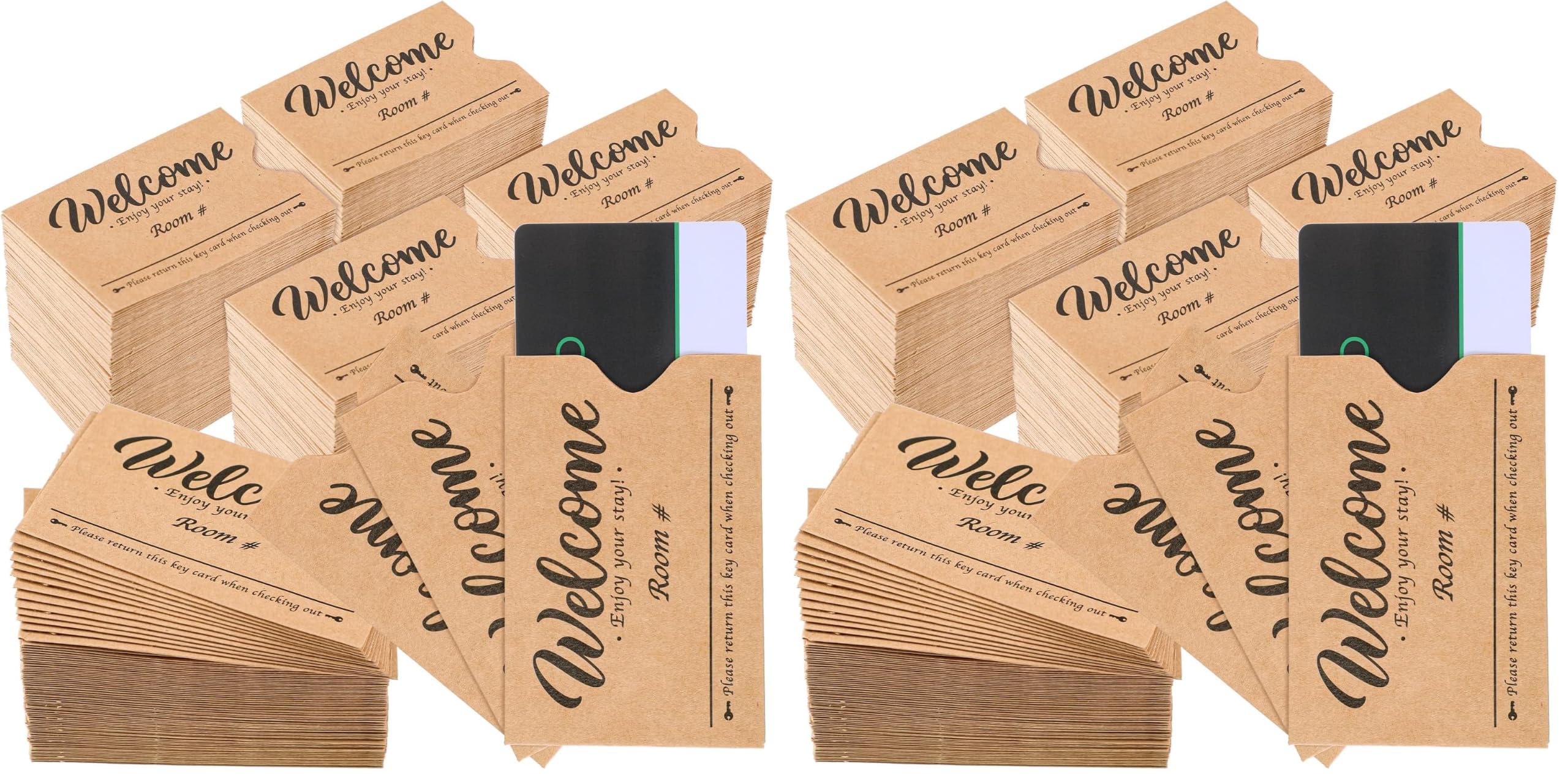 Sabary 500 Pcs Key Card Envelopes 2.36x3.54" Hotel Welcome Packets,Kraft (Pack of 2)