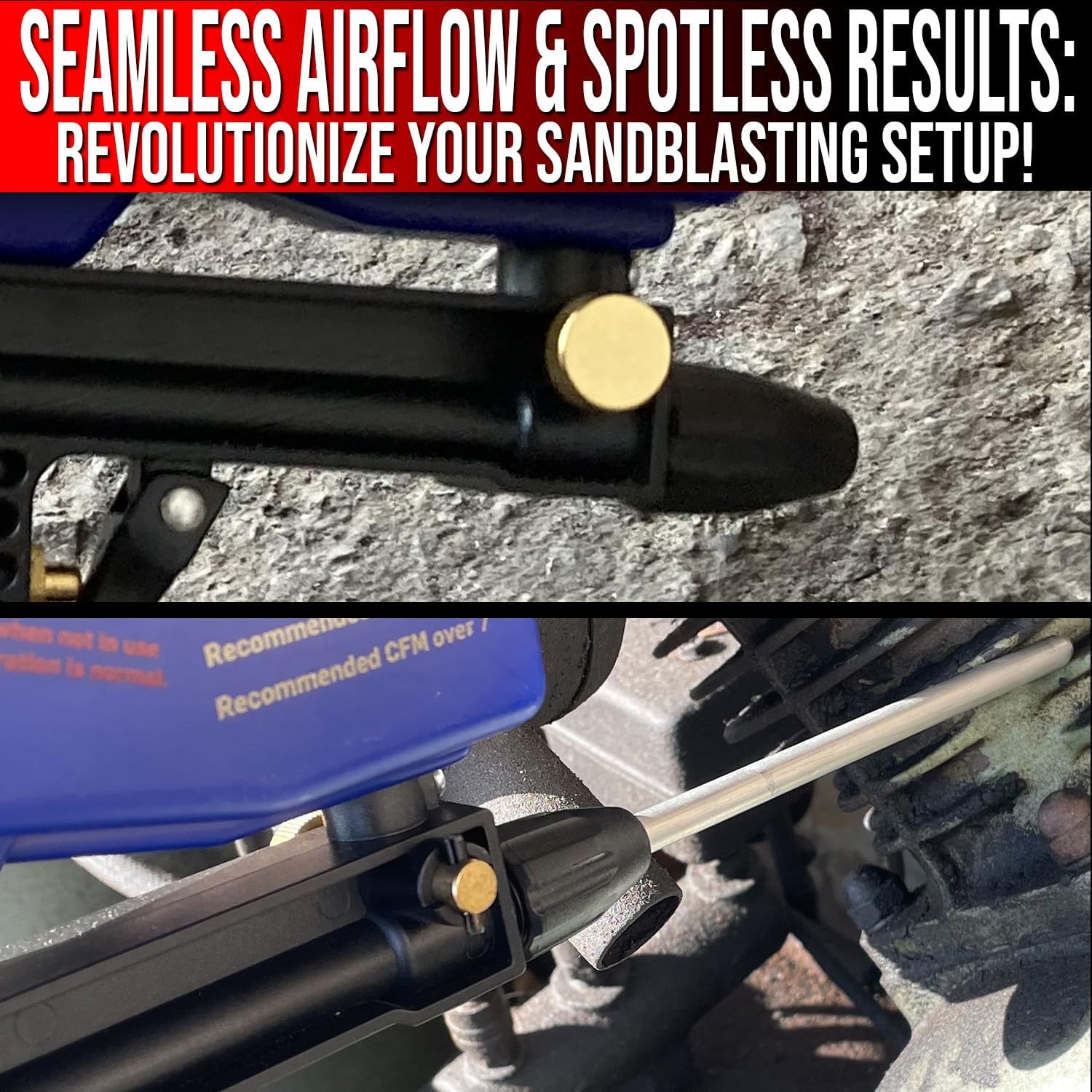 Le Lematec Sandblasting Bundle: AS118 Ceramic Nozzles, Long Nozzle Adapter, 360° Swivel Air Fitting Kit