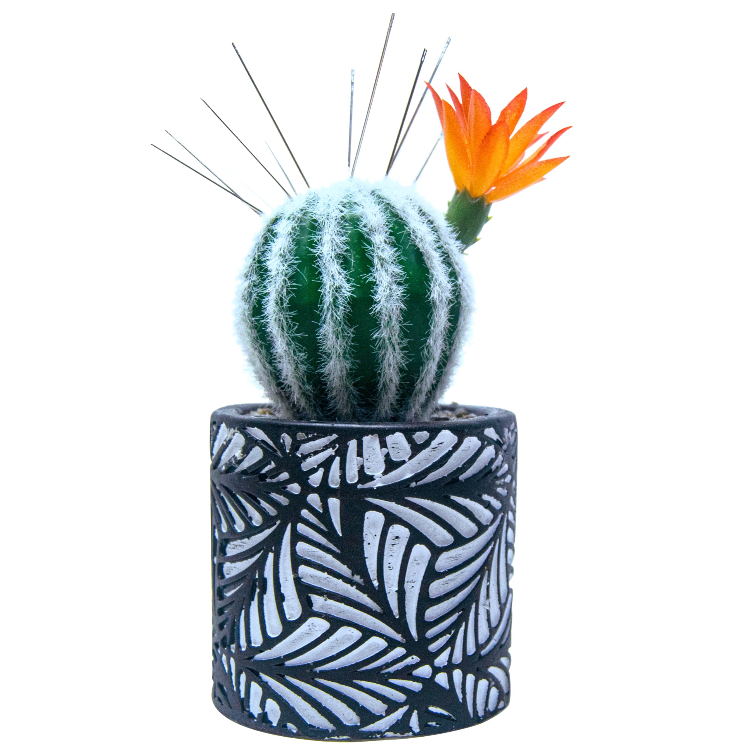 July-Tech Cactus Pincushion with Ceramic Vase, Cactus Decorative Pincushions for Sewing Room, Artificial Soft Needle Sewing Pin Holder, Cute Lovely Cactus Planter Pin Cushion for Home Decoration