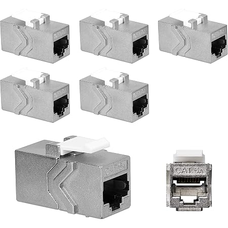 Plug Cat.6 RJ45 e Copriconnettore per Cavo Schermato, 100pz Grigio su